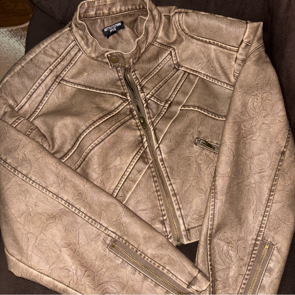 Prettylittlething Petite Faux leather jacket